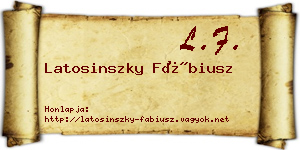 Latosinszky Fábiusz névjegykártya